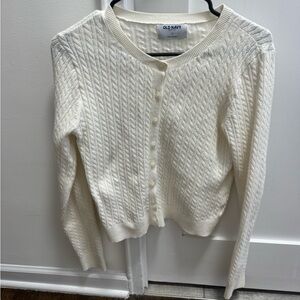 Old Navy Women's Ivory Cable Knit Cardigan